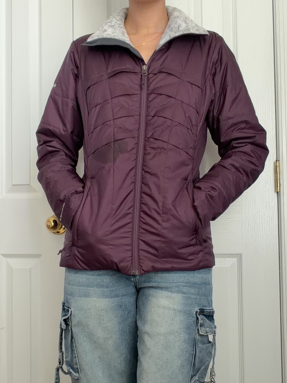 Omniheat Columbia Women's Plum Quilted Puffer Jacket with Fur Collar